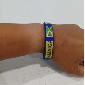 Blue Handmade Bracelets, Jamaica Flag Bracelet🇯🇲 Blue